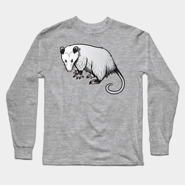 Opossum Long Sleeve T-Shirt by Sticker Steve